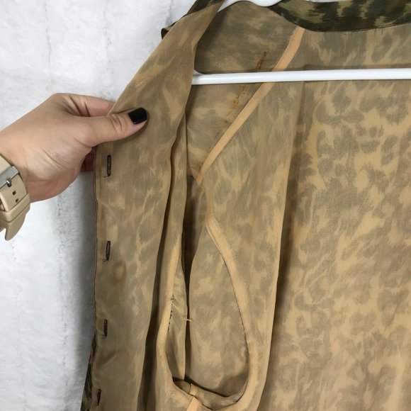 Silk Icon XL Women 100% Silk Leopard Print short sleeves - Picture 9 of 9